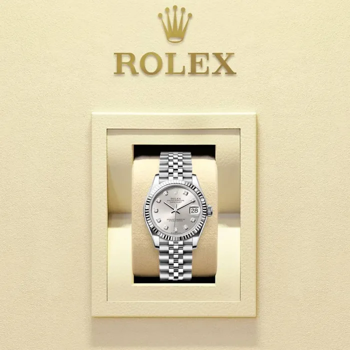 Rolex Bracelets Rolex Datejust 31mm Ref 2782740030 Silver Diamond Dial Stainless Steel Jubilee Bracelet Womens Watch