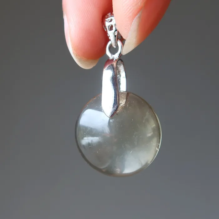 Yellow Quartz Pendant Bright Side of Life Silver Satin Crystals Necklaces