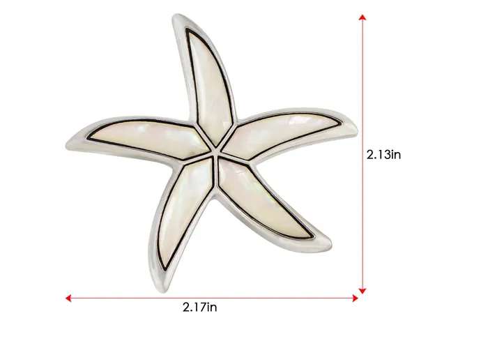 ALILANGCOM Necklaces Alilang Silver Tone Abalone Shell Starfish Sea Star Animal Brooch Pin Pendant ALILANGCOM Necklaces Alilang Silver Tone Abalone Shell Starfish Sea Star Animal Brooch Pin Pendant