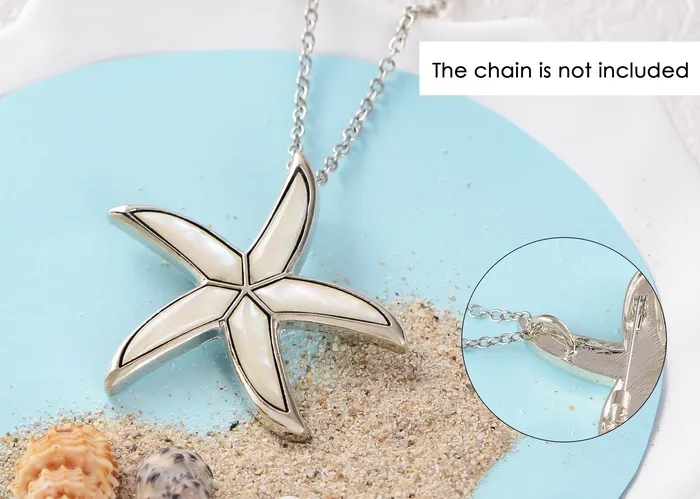 ALILANGCOM Necklaces Alilang Silver Tone Abalone Shell Starfish Sea Star Animal Brooch Pin Pendant ALILANGCOM Necklaces Alilang Silver Tone Abalone Shell Starfish Sea Star Animal Brooch Pin Pendant