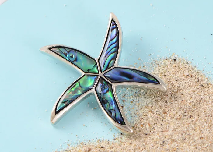ALILANGCOM Necklaces Alilang Silver Tone Abalone Shell Starfish Sea Star Animal Brooch Pin Pendant ALILANGCOM Necklaces Alilang Silver Tone Abalone Shell Starfish Sea Star Animal Brooch Pin Pendant