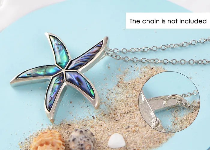 ALILANGCOM Necklaces Alilang Silver Tone Abalone Shell Starfish Sea Star Animal Brooch Pin Pendant ALILANGCOM Necklaces Alilang Silver Tone Abalone Shell Starfish Sea Star Animal Brooch Pin Pendant