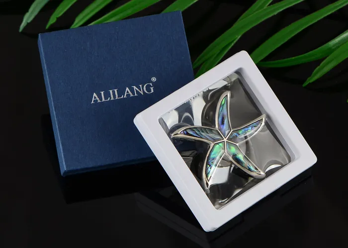 ALILANGCOM Necklaces Alilang Silver Tone Abalone Shell Starfish Sea Star Animal Brooch Pin Pendant ALILANGCOM Necklaces Alilang Silver Tone Abalone Shell Starfish Sea Star Animal Brooch Pin Pendant