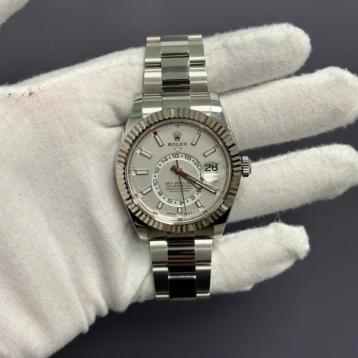Happy Jewelers Watches Rolex SkyDweller 42mm White Dial Watch Ref 336934 Happy Jewelers Watches Rolex SkyDweller 42mm White Dial Watch Ref 336934