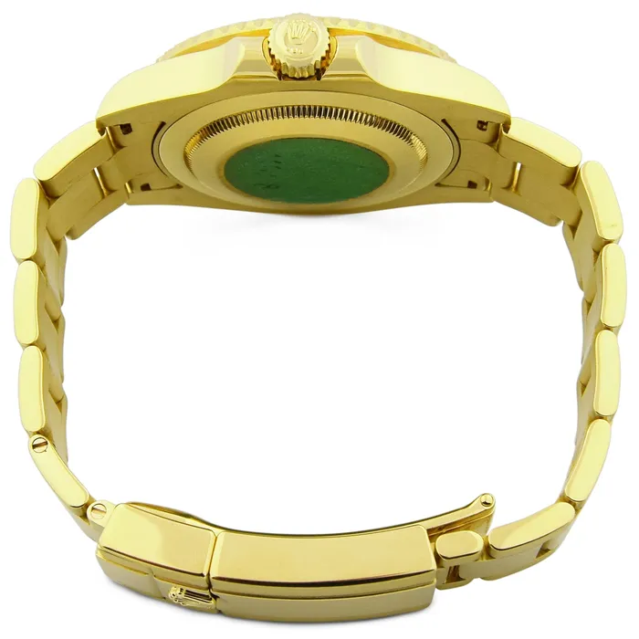 PreStyled Sets Rolex Mens GMT Master II 40mm all 18k Yellow Gold Black Dot Dial Watch Reference 116718 Happy Jewelers